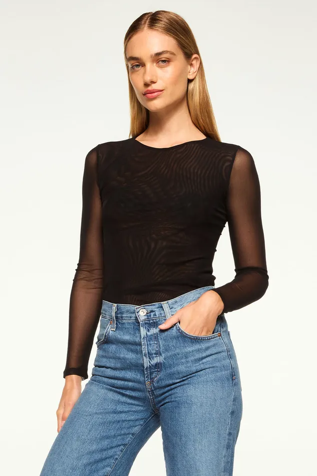 Misa Los Angeles Lula Top Black Women Jersey and Mesh
