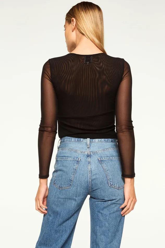 Misa Los Angeles Lula Top Black Women Jersey and Mesh