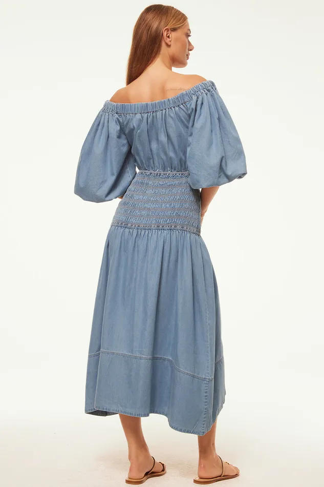 Misa Los Angeles Marilou Dress Blue Chambray Women Dresses