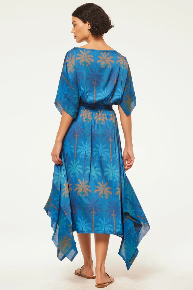 Misa Los Angeles Martina Dress Cobalt Palms Mix Women Dresses