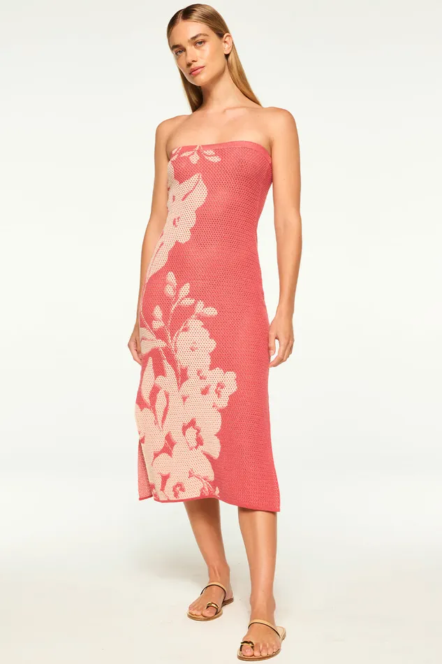 Misa Los Angeles Matti Dress Pink Hibiscus Floral Women Dresses