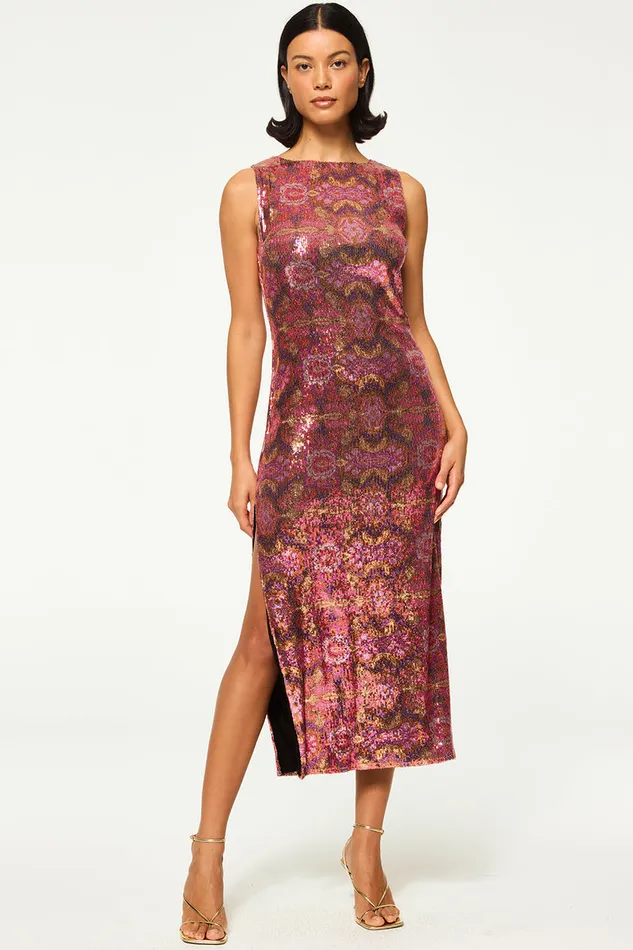 Misa Los Angeles Nakia Dress Chic Nostalgic Sequin Women Dresses