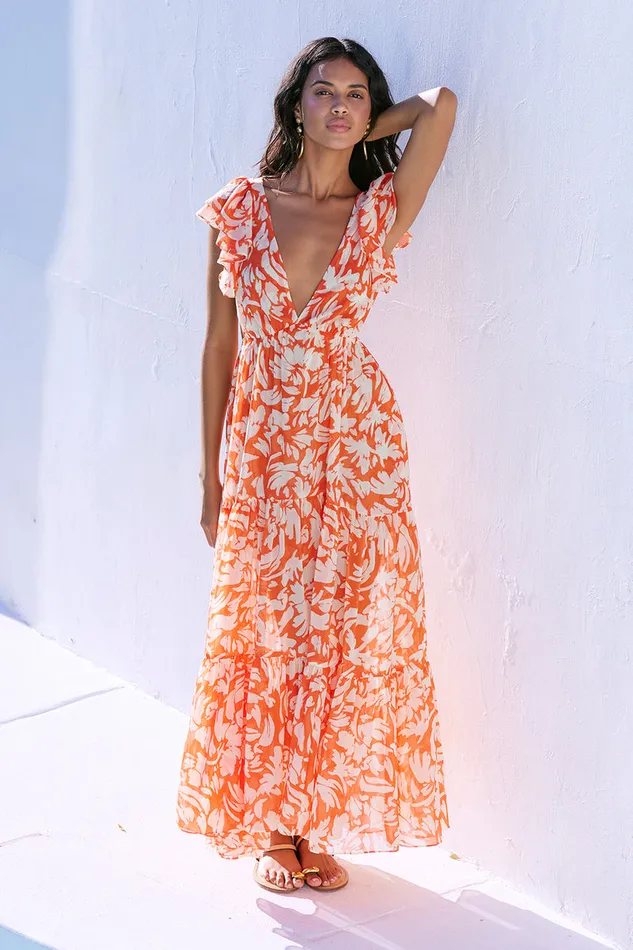 Misa Los Angeles Septima Dress Patmos Tangerine Women Dresses