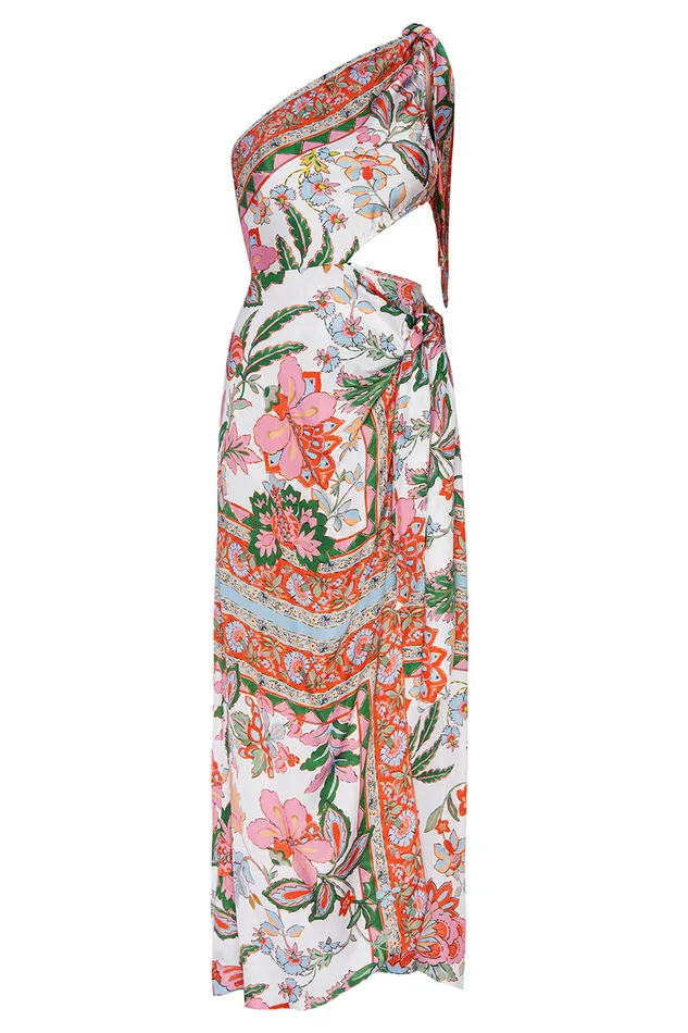 Misa Los Angeles Serina Dress Casablanca Border Mix Women Dresses