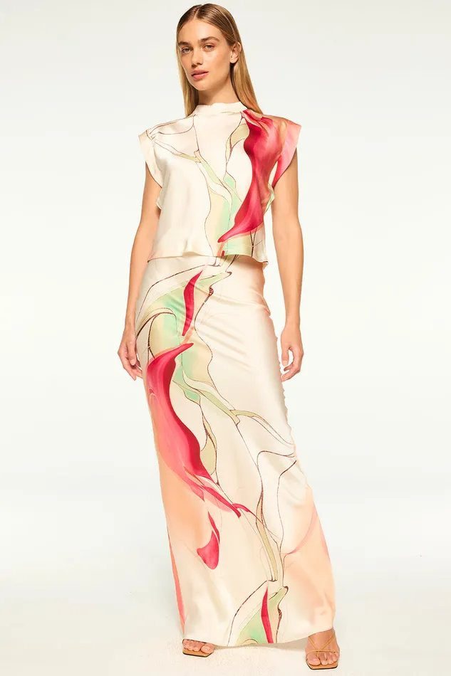 Misa Los Angeles Sierra Skirt Divine Marble Women Matching Sets