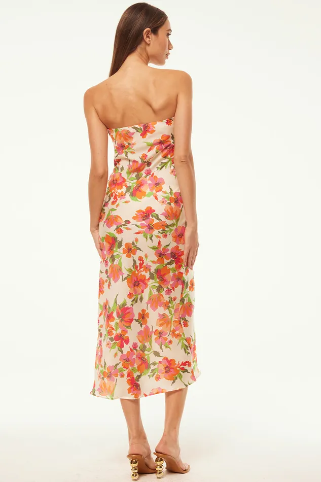 Misa Los Angeles Thara Dress Palmarei Blooms Satin Women Dresses