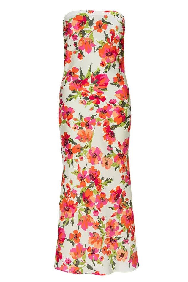 Misa Los Angeles Thara Dress Palmarei Blooms Satin Women Dresses
