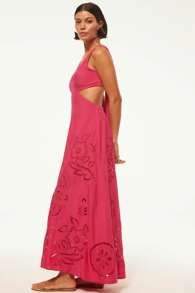 Misa Los Angeles Valencia Dress Pink Eyelet Women Dresses