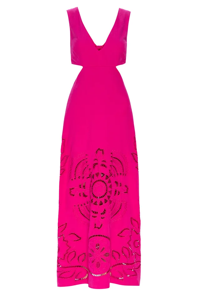 Misa Los Angeles Valencia Dress Pink Eyelet Women Dresses