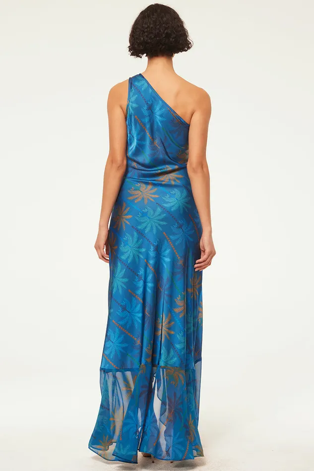 Misa Los Angeles Zephyr Dress Cobalt Palms Mix Women Dresses