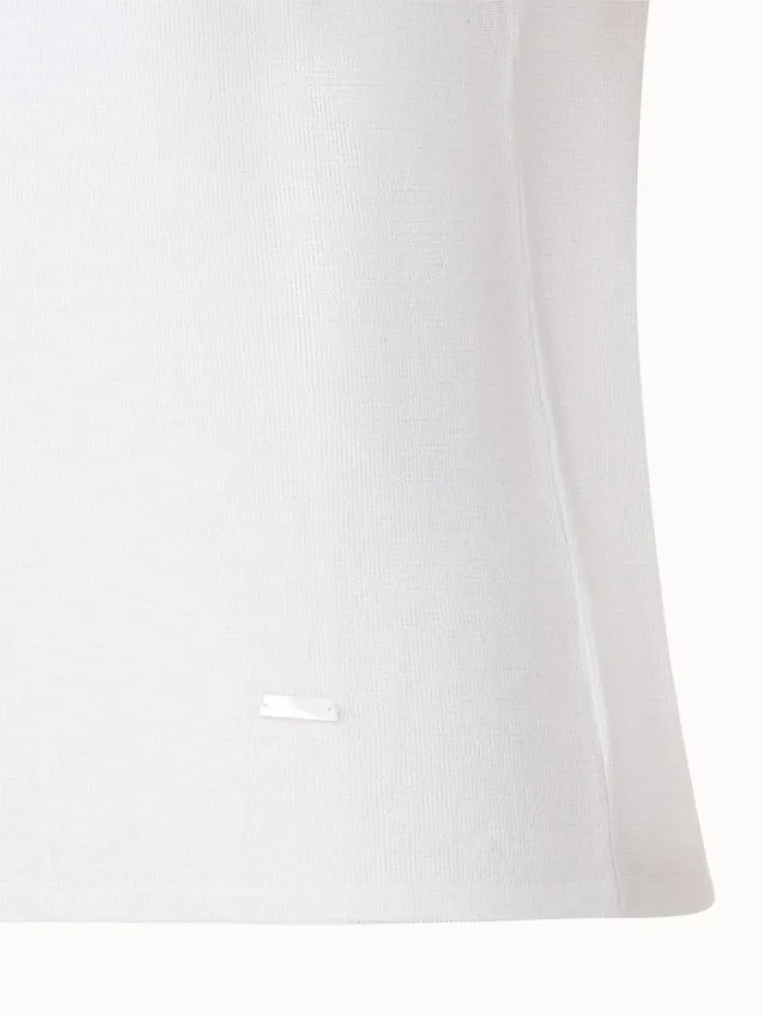 Mock Neck Knit Pullover In Cashmere And Silk Offwhite Women Akris Knitwear