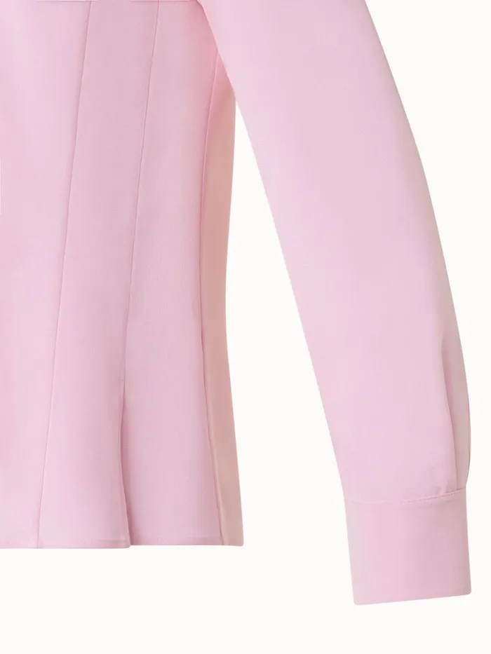 Mock Neck Silk Blouse Lotus Women Akris Blouses
