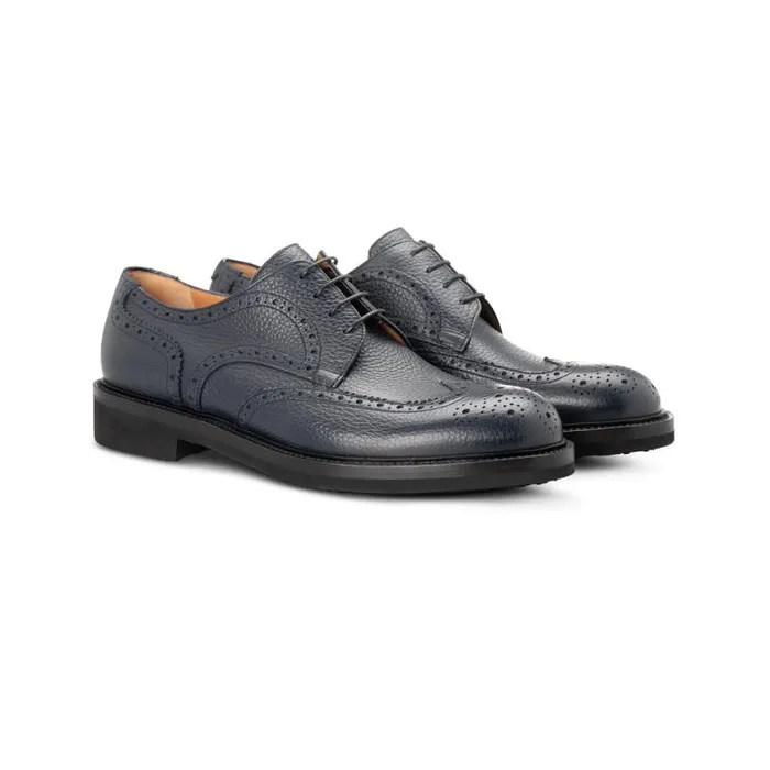 Moreschi Lace Ups Blue Leather Derby 8211 Men