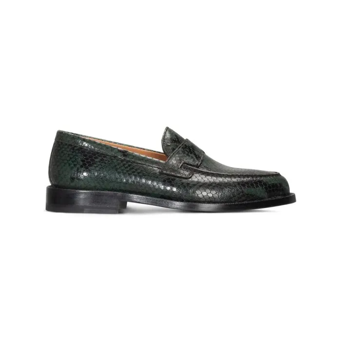 Moreschi Loafers FOR HER 8211 Green Leather Loafer 8211 Women