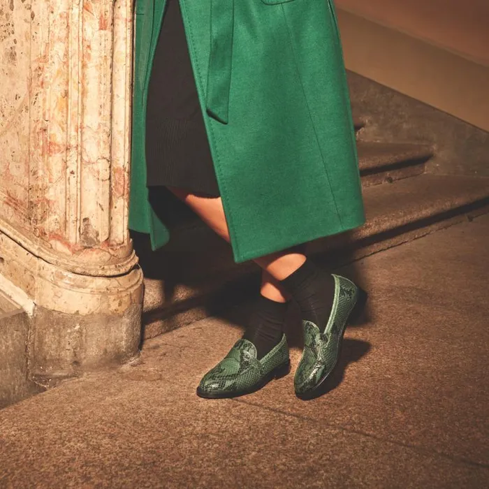 Moreschi Loafers FOR HER 8211 Green Leather Loafer 8211 Women