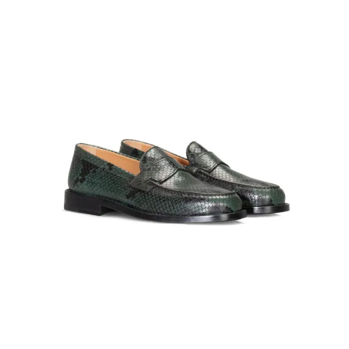 Moreschi Loafers FOR HER 8211 Green Leather Loafer 8211 Women