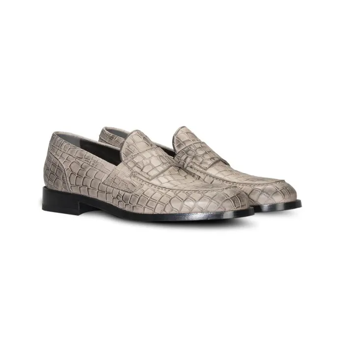 Moreschi Loafers FOR HIM 8211 Grey Leather Loafer 8211 Men