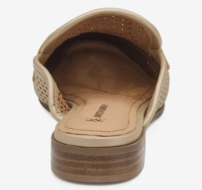 Mules and Loafers Johnston and Murphy Women Ali Perfed Bit Mule Sand Pearl Glove Leather
