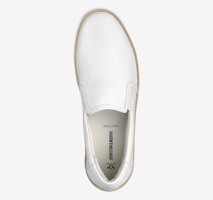 Mules and Loafers Johnston and Murphy Women Callie DoubleGore SlipOn White Glove Leather