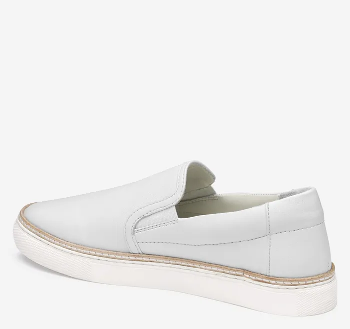 Mules and Loafers Johnston and Murphy Women Callie DoubleGore SlipOn White Glove Leather