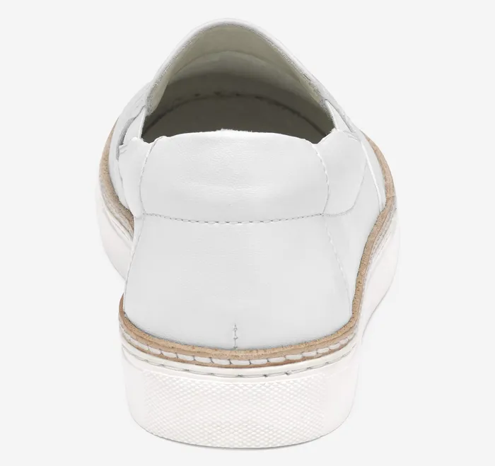 Mules and Loafers Johnston and Murphy Women Callie DoubleGore SlipOn White Glove Leather