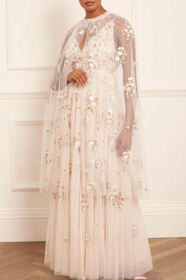 Needle and Thread Capes Posy Midaxi Open Cape Champagne 8211 Women