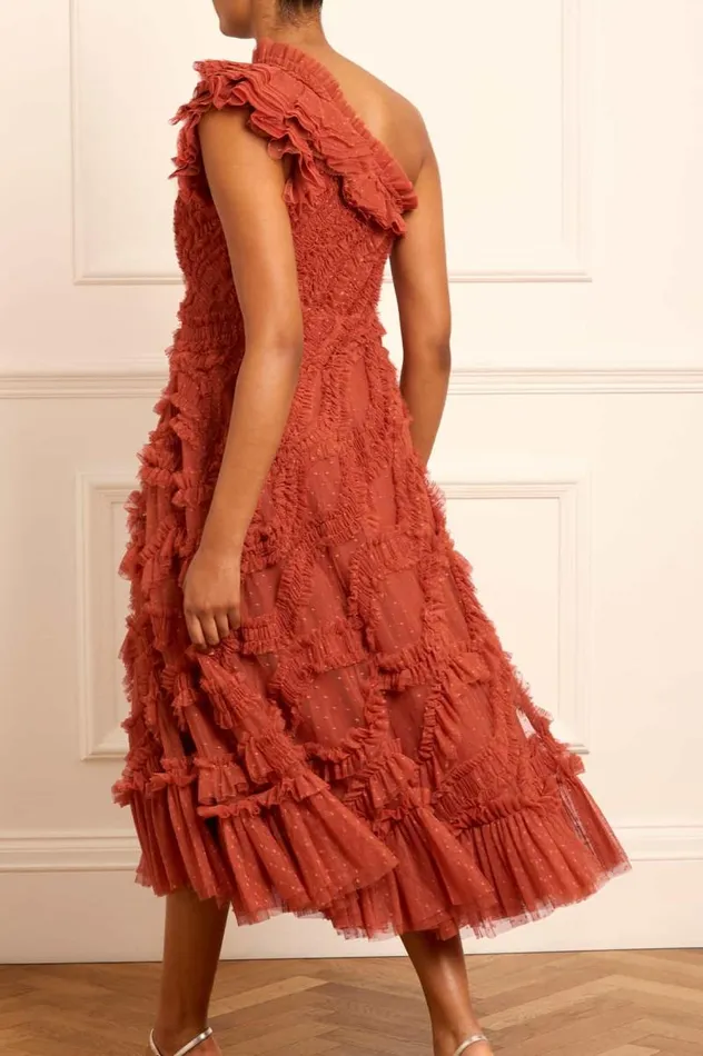Needle and Thread Dresses Aaliyah OneShoulder Ballerina Dress Brown 8211 Women