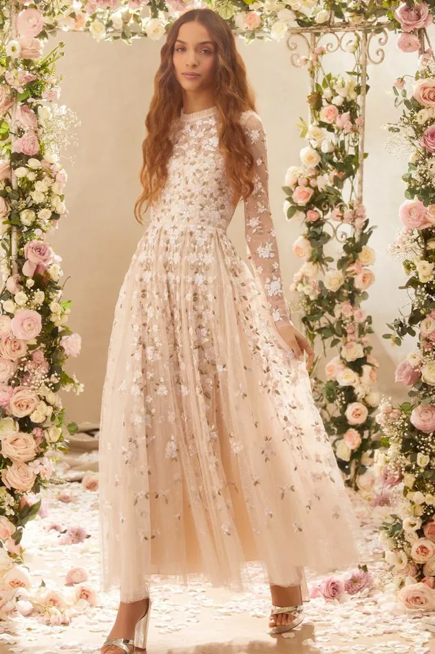 Needle and Thread Dresses Camellia Ditsy Ankle Gown Champagne 8211 Women