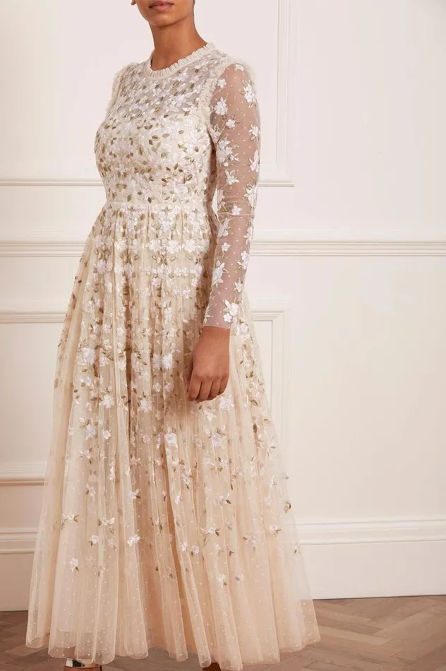 Needle and Thread Dresses Camellia Ditsy Ankle Gown Champagne 8211 Women