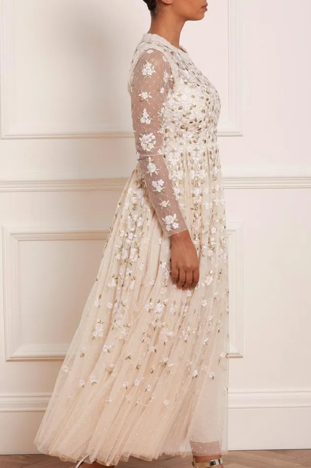 Needle and Thread Dresses Camellia Ditsy Ankle Gown Champagne 8211 Women