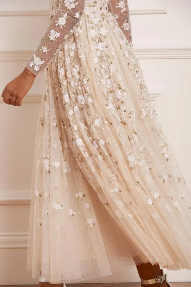Needle and Thread Dresses Camellia Ditsy Ankle Gown Champagne 8211 Women