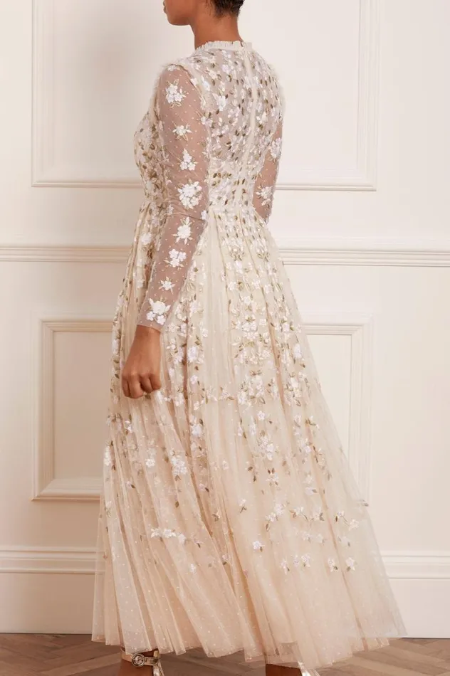 Needle and Thread Dresses Camellia Ditsy Ankle Gown Champagne 8211 Women