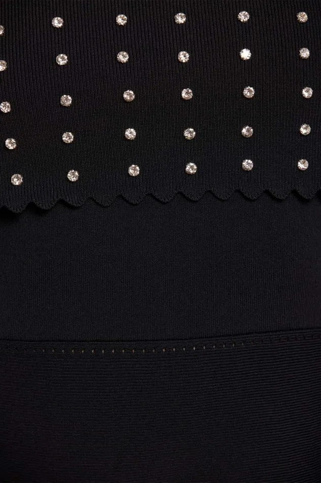 Needle and Thread Dresses Embellished Bardot Knit Gown Black 8211 Women