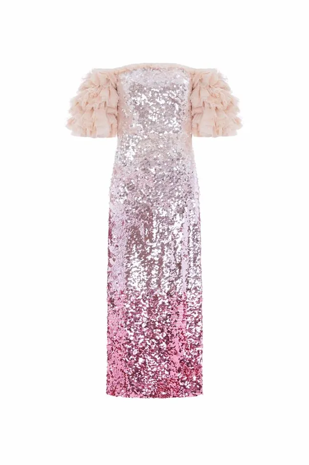 Needle and Thread Dresses Essie Ombre OffShoulder Ballerina Dress Pink 8211 Women