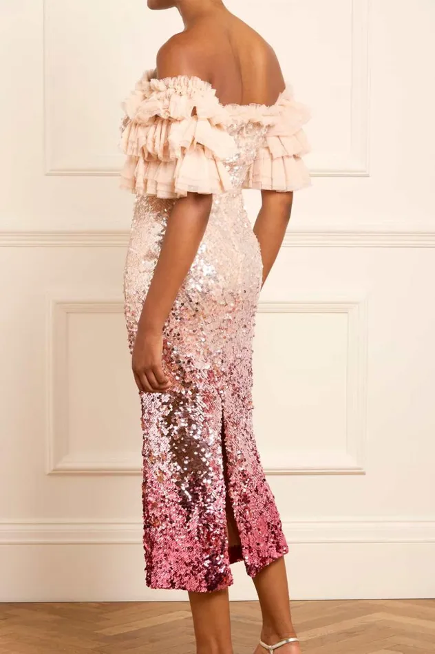 Needle and Thread Dresses Essie Ombre OffShoulder Ballerina Dress Pink 8211 Women