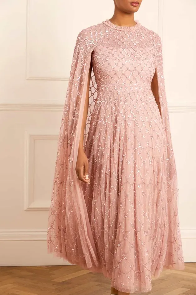 Needle and Thread Dresses Heart Lattice Ankle Gown Pink 8211 Women