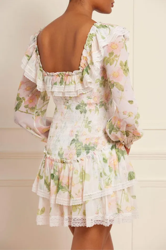 Needle and Thread Dresses Immortal Rose Poppy Smocked Micro Mini Dress Multi 8211 Women