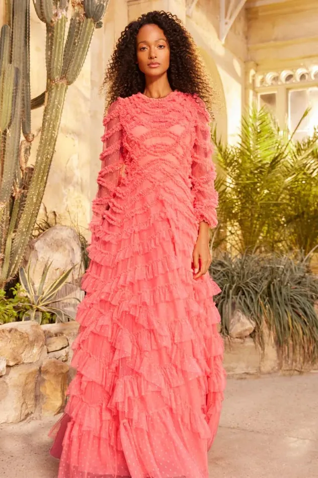 Needle and Thread Dresses Lana Round Neck Gown Pink 8211 Women