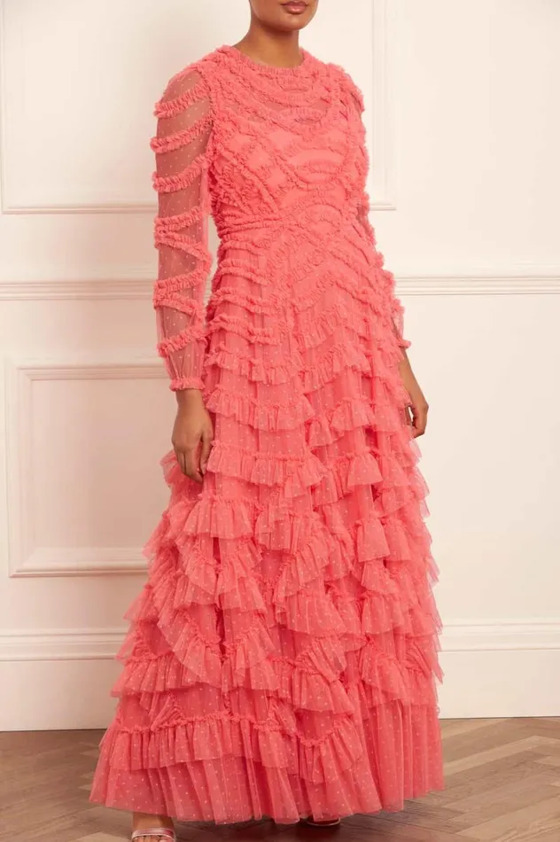 Needle and Thread Dresses Lana Round Neck Gown Pink 8211 Women