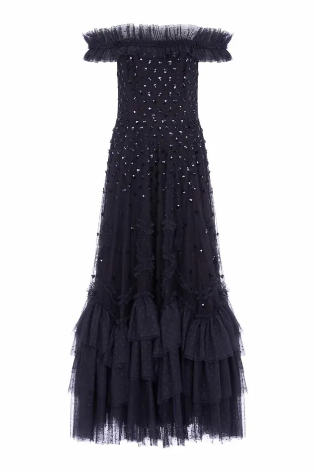 Needle and Thread Dresses Love Letter OffShoulder Ankle Gown Black 8211 Women