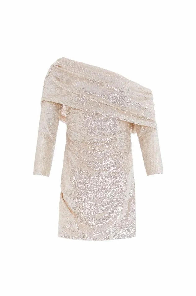 Needle and Thread Dresses Nova OneShoulder Micro Mini Dress Silver 8211 Women