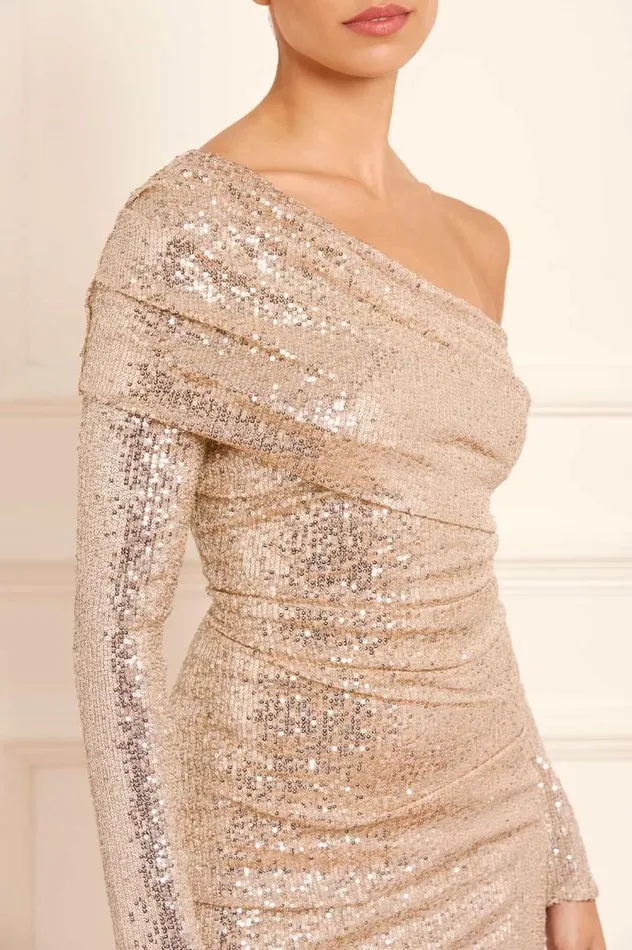 Needle and Thread Dresses Nova OneShoulder Micro Mini Dress Silver 8211 Women
