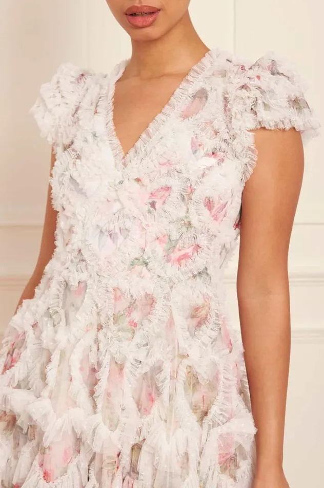 Needle and Thread Dresses Paradise Garden Amorette VNeck Micro Mini Dress Multi 8211 Women