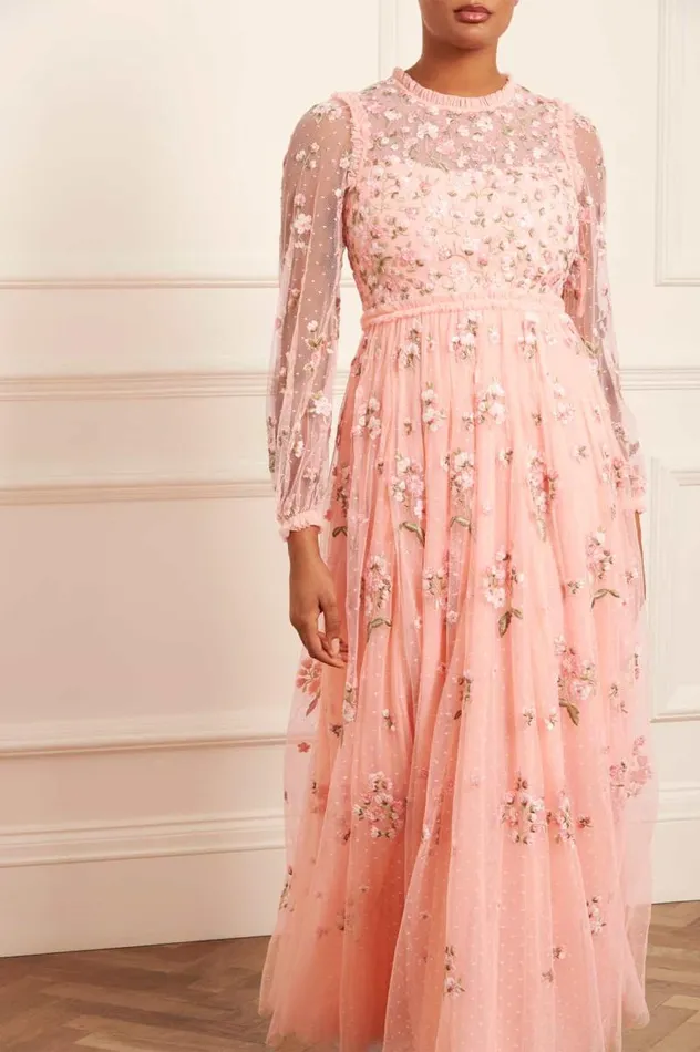 Needle and Thread Dresses Posy Round Neck Gown Coral 8211 Women