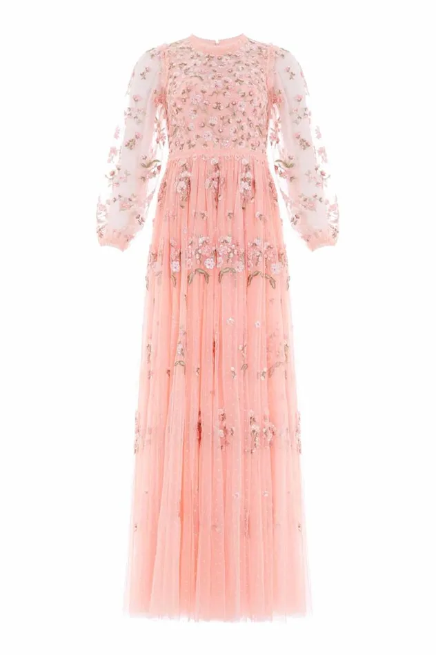 Needle and Thread Dresses Posy Round Neck Gown Coral 8211 Women