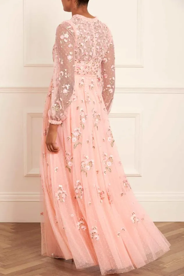 Needle and Thread Dresses Posy Round Neck Gown Coral 8211 Women