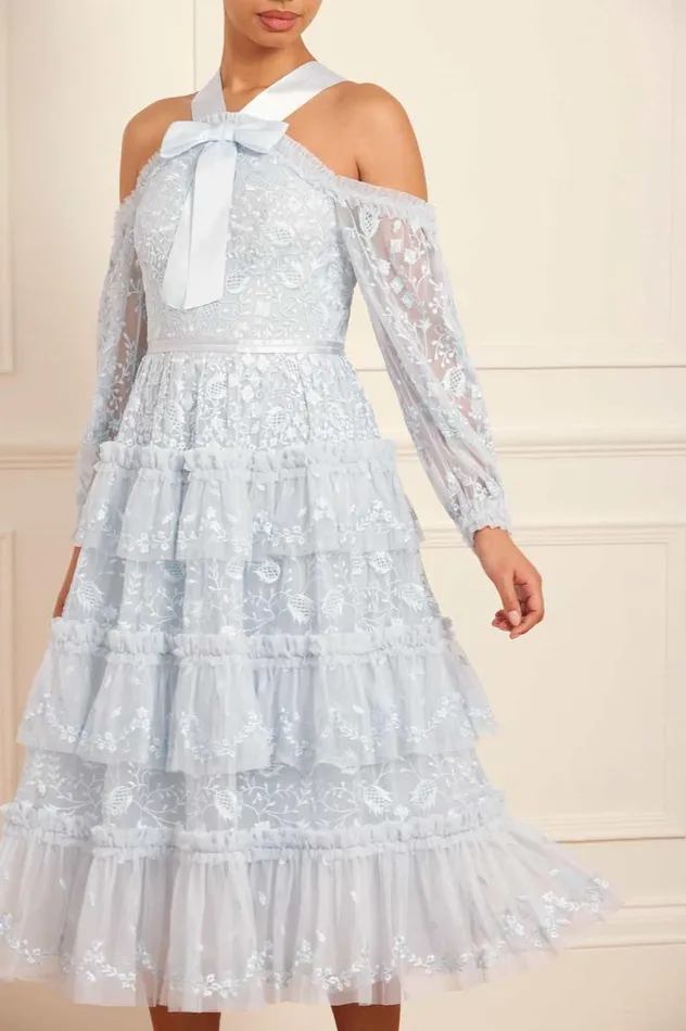 Needle and Thread Dresses Primrose Long Sleeve Midaxi Dress Blue 8211 Women