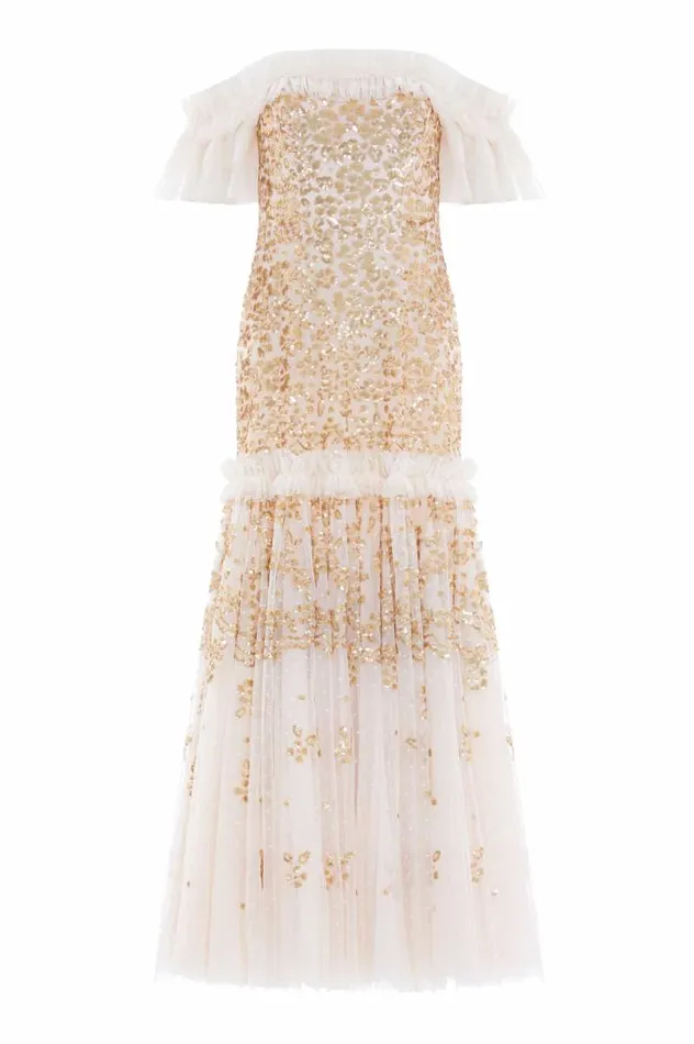 Needle and Thread Dresses Regal Rose OffShoulder Gown Champagne 8211 Women