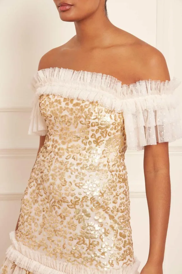 Needle and Thread Dresses Regal Rose OffShoulder Gown Champagne 8211 Women