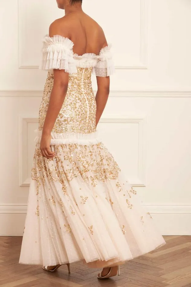 Needle and Thread Dresses Regal Rose OffShoulder Gown Champagne 8211 Women
